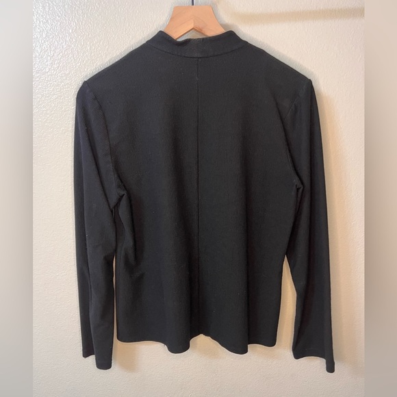 Eileen Fisher Ribbed Knit Jacket Women's Size Medium Full Zip Stand Collar - Picture 4 of 9